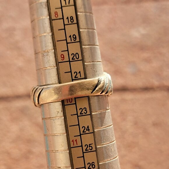 Heavy solid 925 sterling silver vintage engraved monogram ring - Picture 9 of 16